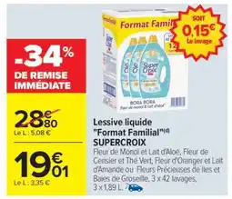 Carrefour Lessive liquide Format Familial SUPER CROIX offre