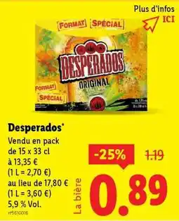 Lidl Desperados offre