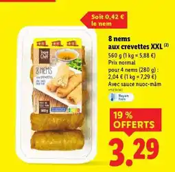 Lidl 8 nems aux crevettes XXL offre