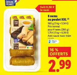 Lidl 8 nems au poulet XXL offre