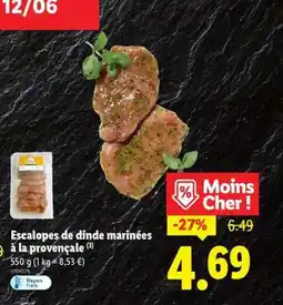 Lidl Escalopes de dinde marinées à la provençale offre