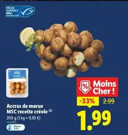Lidl Accras de morue MSC recette créole offre