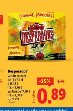 Lidl Desperados offre