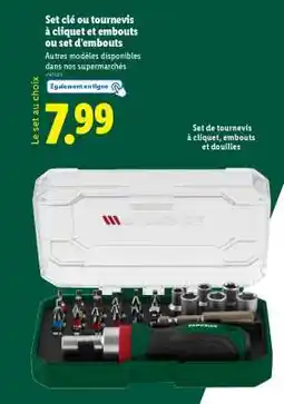Lidl Set clé ou tournevis à cliquet et embouts ou set d’embouts offre