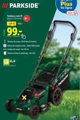 Lidl PARKSIDE Tondeuse sans fil offre