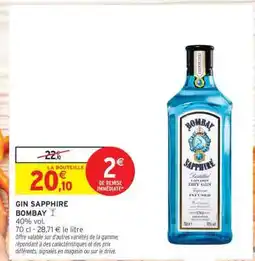 Intermarché Hyper GIN SAPPHIRE BOMBAY offre