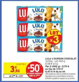Intermarché Hyper Lulu L'Ourson Chocolat offre