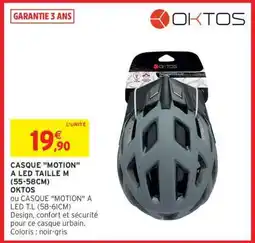 Intermarché Hyper CASQUE 'MOTION' A LED TAILLE M (55-58CM) OKTOS offre
