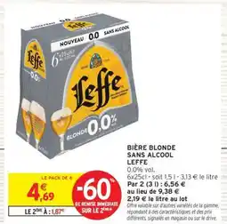 Intermarché Contact BIÈRE BLONDE SANS ALCOOL LEFFE offre