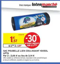 Intermarché Hyper SAC POUBELLE LIEN COULISSANT 10X50L APTA offre
