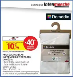 Intermarché Hyper Protège Matelas Imperméable 90x200cm Domédia offre