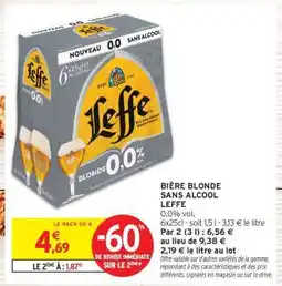 Intermarché Hyper BIÈRE BLONDE SANS ALCOOL LEFFE offre