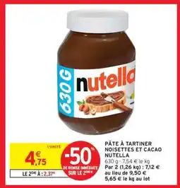 Intermarché Contact Pâte À Tartiner Noisettes Et Cacao Nutella offre