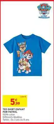 Intermarché Hyper TEE-SHIRT ENFANT PAW PATROL offre