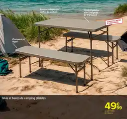 Carrefour Table et bancs de camping pliables offre