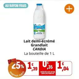 Coccinelle Express Lait demi-écrémé grandlait candia offre