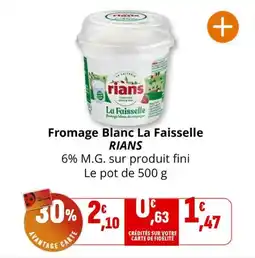 Coccinelle Express Fromage blanc la faisselle rians offre