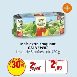 Coccinelle Express Maïs extra croquant géant vert offre