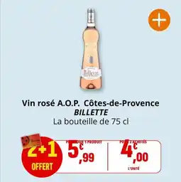 Coccinelle Express Vin rosé a.o.p. côtes-de-provence billette offre