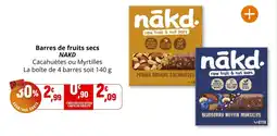 Coccinelle Express Barres de fruits secs nakd offre