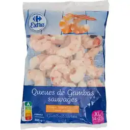 Carrefour CARREFOUR EXTRA Queues de gambas sauvages congelées offre