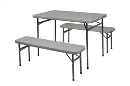 Carrefour CARREFOUR Table et bancs de camping pliables offre