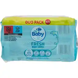 Carrefour CARREFOUR BABY Lingettes pour bébé Duo pack offre