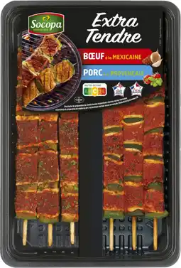 Carrefour Market 6 Brochettes bœuf et porc assaisonnées SOCOPA offre