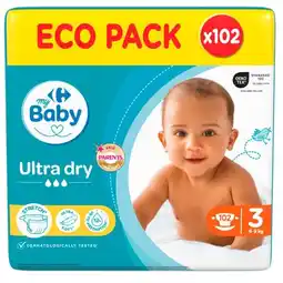Carrefour Market CARREFOUR BABY Couche Ultra Dry Eco Pack offre