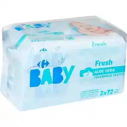 Carrefour Market CARREFOUR BABY Lingettes pour bébé Duo pack offre
