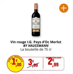 Coccinelle Express Vin rouge i.g. pays d'oc merlot by haussmann offre