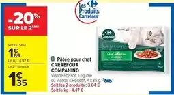 Carrefour Carrefour - pâtée pour chat companino offre