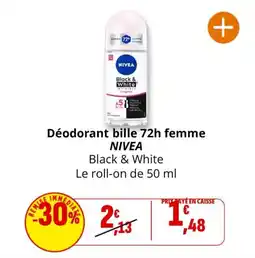 Coccinelle Express Déodorant bille 72h femme nivea offre