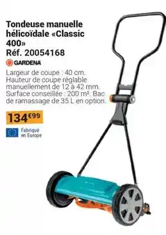 Gamm vert Gardena - tondeuse manuelle helicoïdale classic 400 offre
