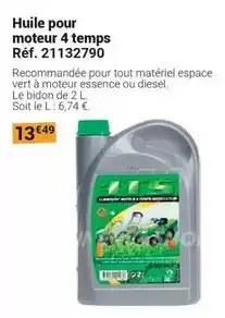 Gamm vert Essence - huile pour moteur 4 temps offre