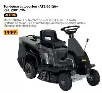 Gamm vert Alpina - tondeuse autoportee at2 66 qa offre