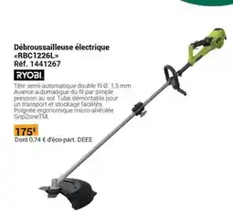 Gamm vert Ryobi - débroussailleuse électrique rbc1226l offre