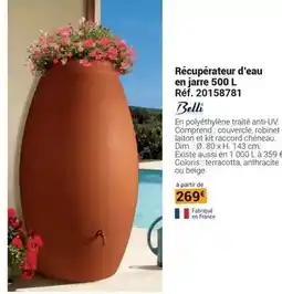 Gamm vert Belli - récupérateur d'eau en jarre offre