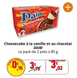 Coccinelle Supermarché Daim - cheesecake a la vanille et au chocolat offre