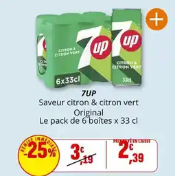 Coccinelle Supermarché 7 up - saveur citron & citron vert original offre