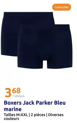 Action Parker - boxers jack bleu marine offre