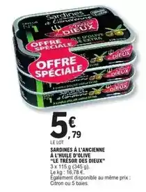 E.Leclerc Sardines à l'ancienne à l'huile d'olive offre