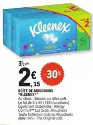 E.Leclerc Kleenex - boîte de mouchoirs offre