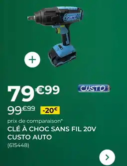Feu Vert Clé à choc sans fil 20v custo auto offre
