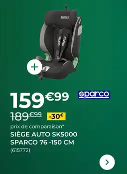 Feu Vert Siège auto sk5000 sparco offre