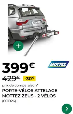 Feu Vert Porte-vélos attelage mottez zeus 2 vélos offre