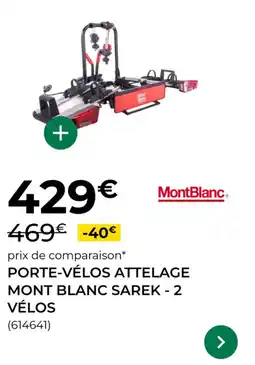 Feu Vert Porte-vélos attelage mont blanc sarek 2 vélos offre