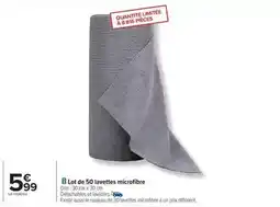 Carrefour Dim - lot de 50 lavettes microfibre offre
