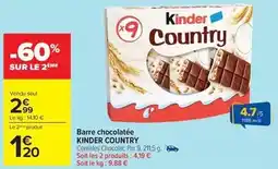 Carrefour Kinder - barre chocolatée offre