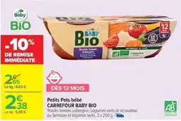 Carrefour Carrefour - petits pots bébé baby bio offre